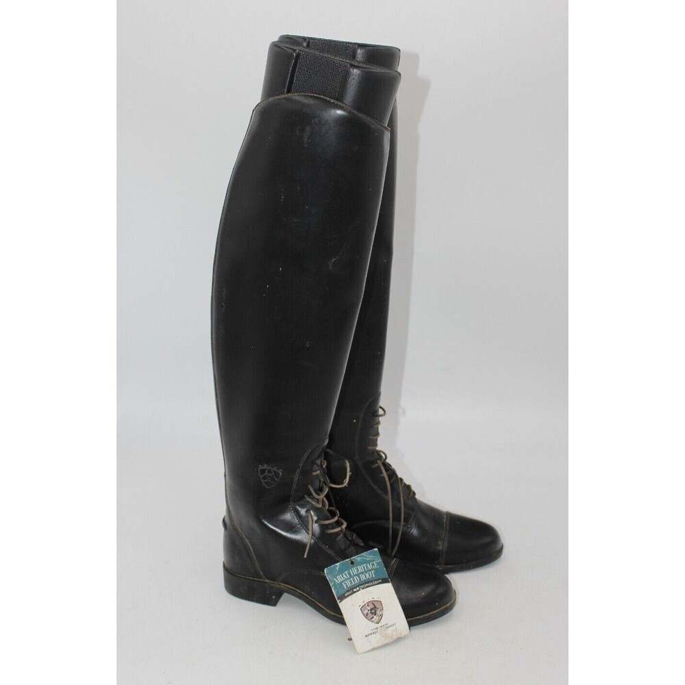 Ariat Womens Heritage Black Leather Tall Riding Boots Size 5.5 R Tall/Full Calf
